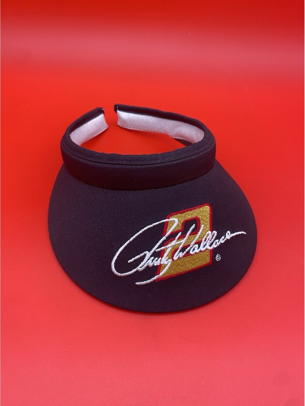 NASCAR #2 Rusty Wallace Women's Black Sun Visor Hat - Vintage Made in USA